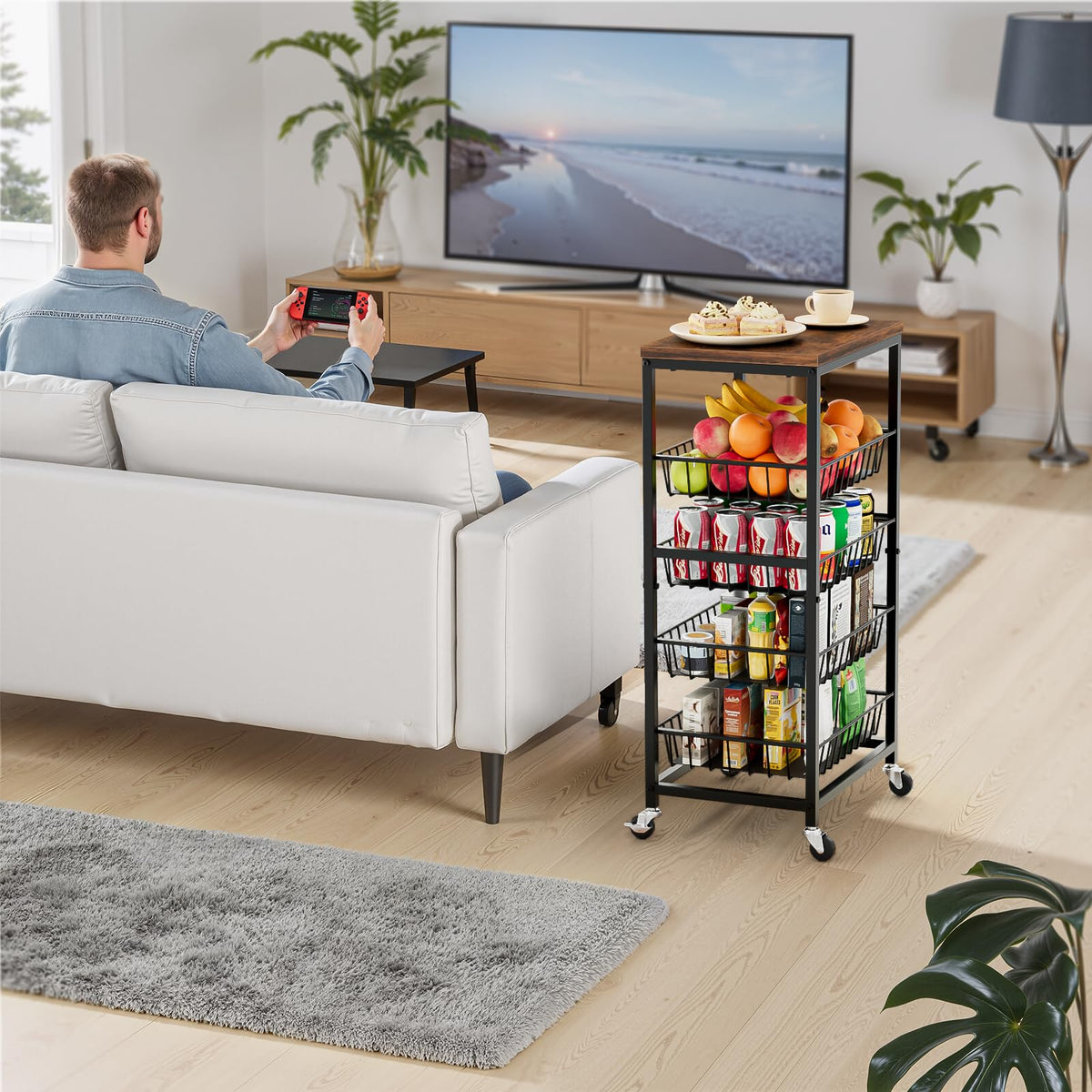 Venkuber fruit cart is ideal for farmers market style freshness at home
