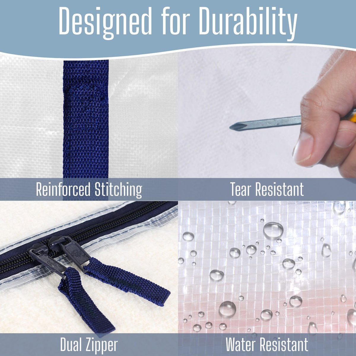 VENO bags with industrial-strength zippers for durable, smooth closures