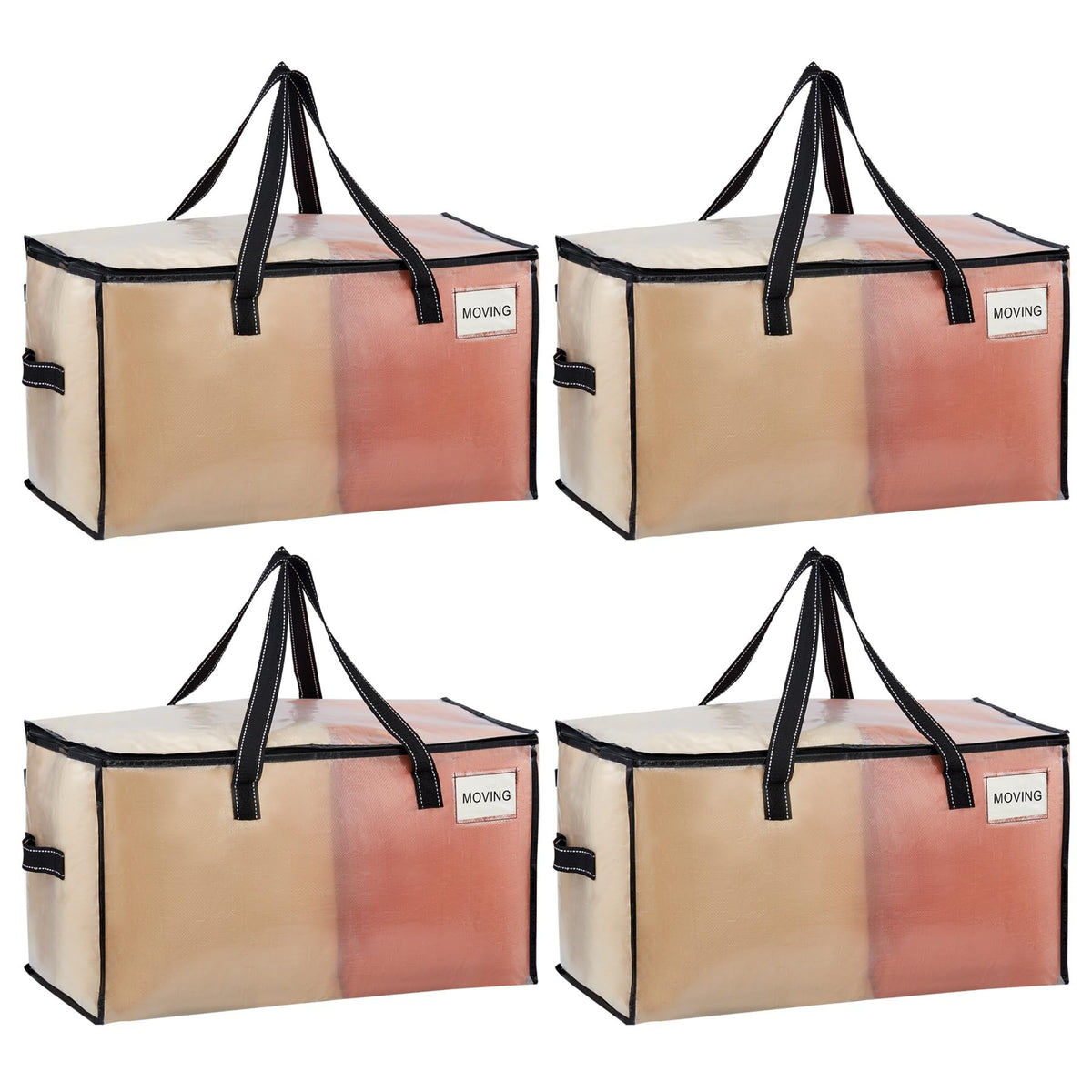 VENO 4-pack heavy duty moving bags with wide opening for easy loading of bulky items