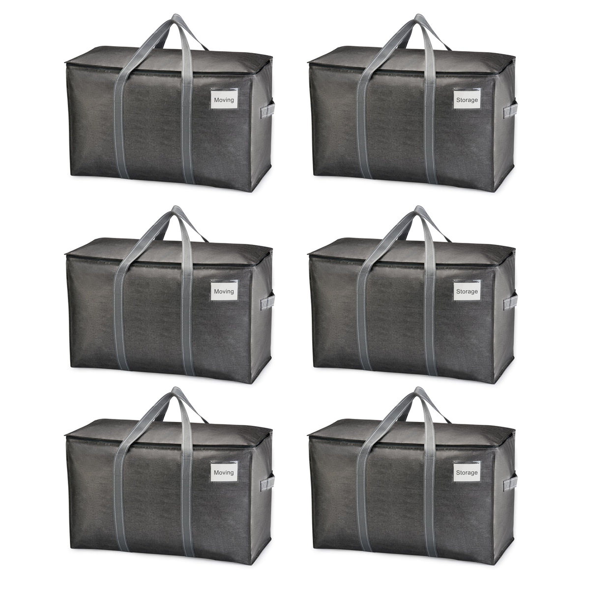 VENO 6-pack heavy-duty moving bags folded for compact reusable storage.