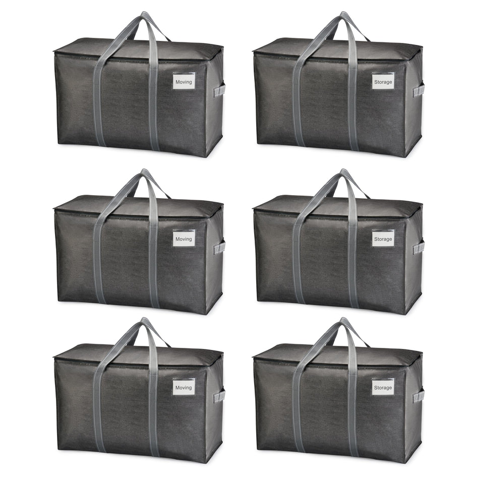 VENO 6-pack heavy-duty moving bags folded for compact reusable storage.