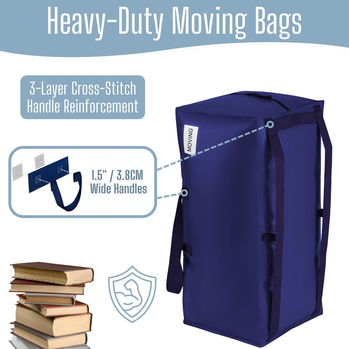VENO reinforced handles and zippers provide durable moving storage for repeated use.