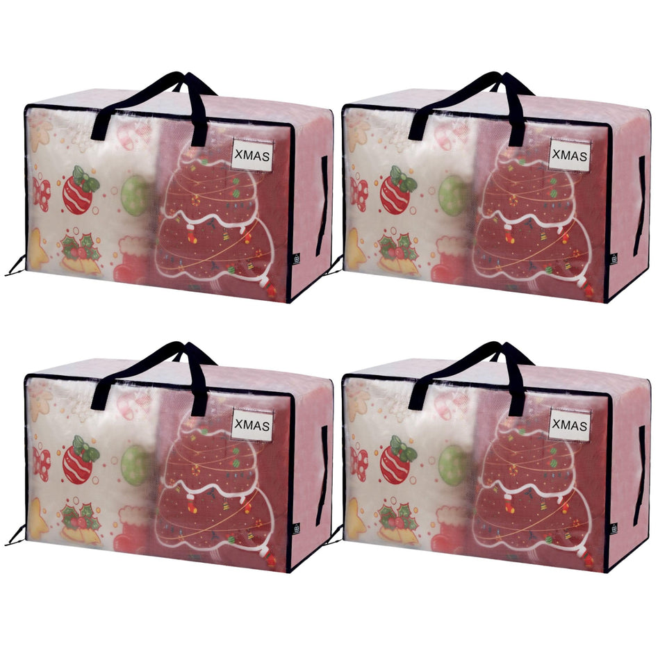 VENO clear extra-large moving bag loaded with bulky items for easy access and visibility