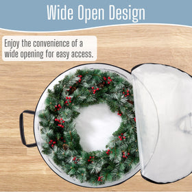 VENO clear wreath bag lets you see contents at a glance