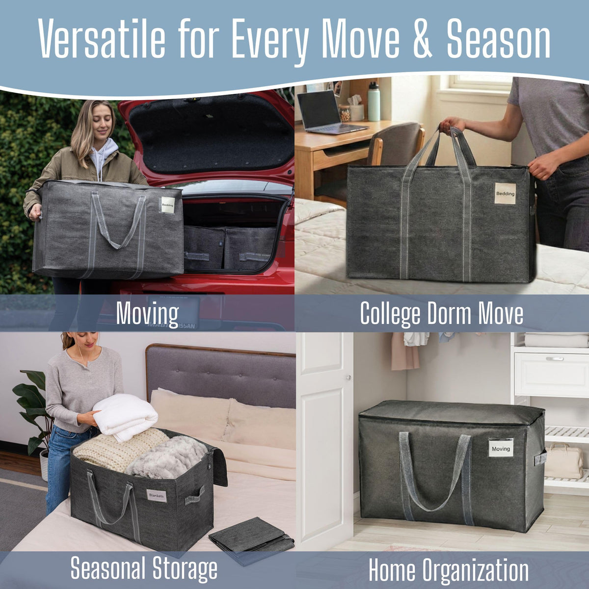 VENO dorm moves and home organization become easier with these bags.