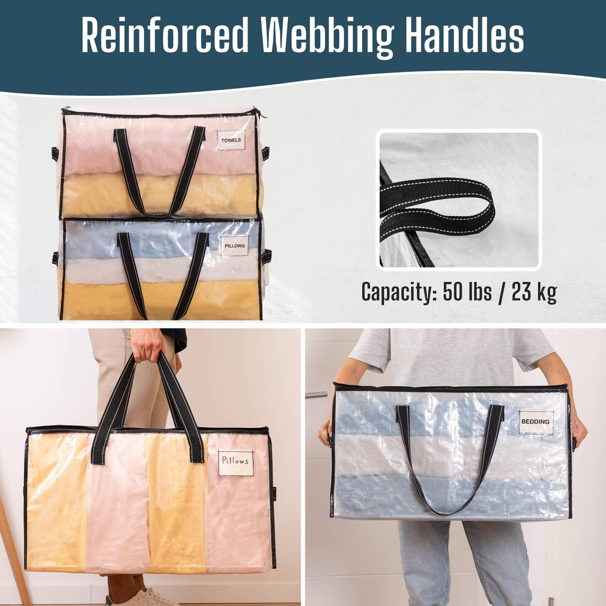VENO dual carrying options support different loads with reinforced handles
