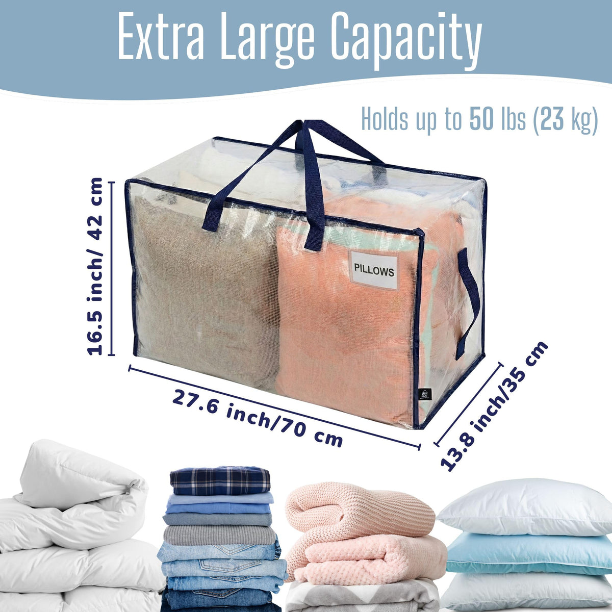 VENO foldable storage tote saved flat for space saving and seasonal storage