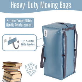VENO moving bags with durable zippers designed to secure clothing and books.