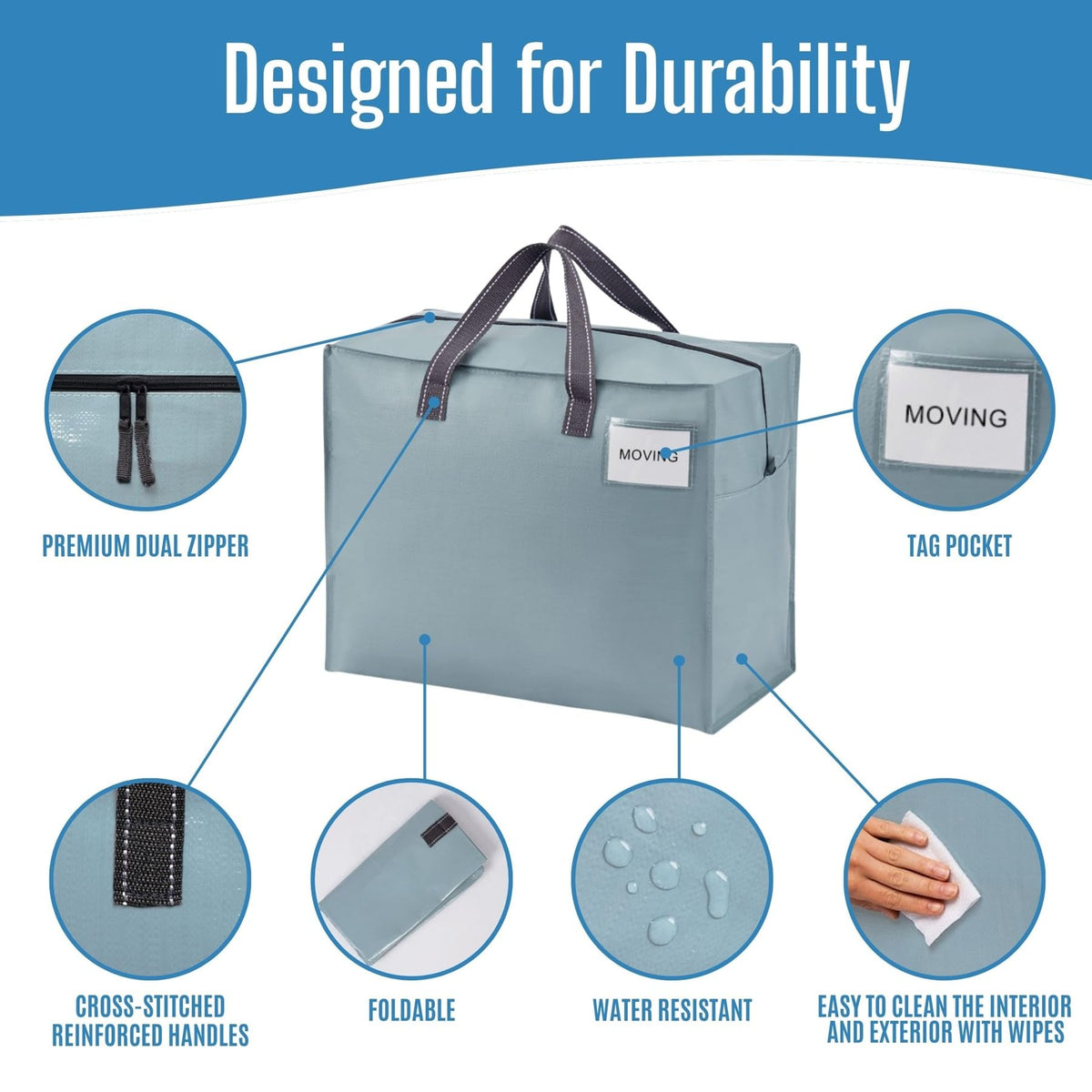 VENO bags fold flat for compact storage when not in use