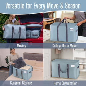 VENO large capacity bags packed with comforters illustrate ample storage for dorms or homes