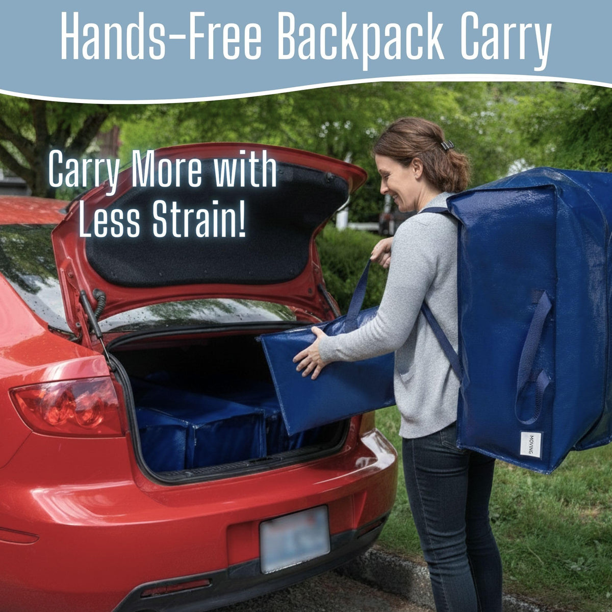 VENO bag with reinforced handles and zippers designed for repeated use