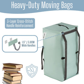 Reinforced handles and zippers on VENO moving bags for repeated use