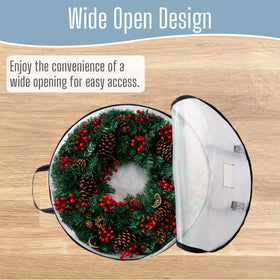 VENO wall-hanging wreath holder setup demonstrates space-saving storage
