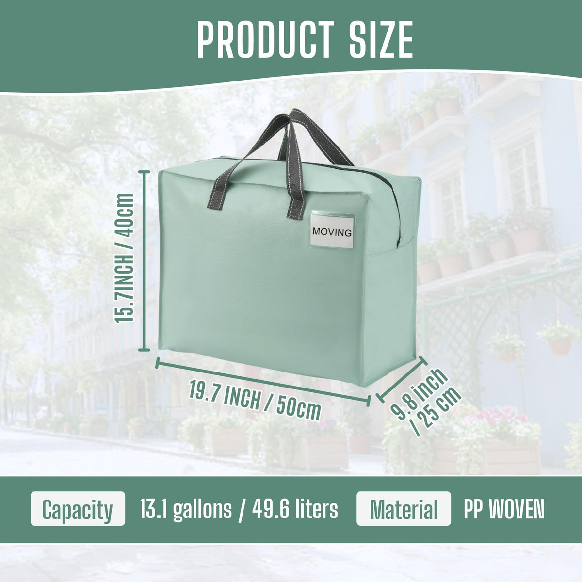 VENO water-resistant polypropylene bags protect belongings from moisture during transport