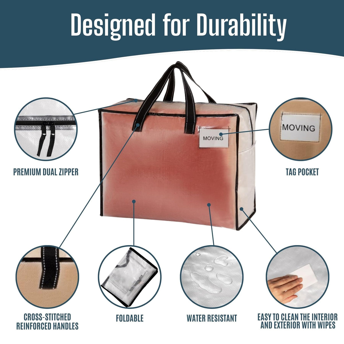 VENO water-resistant fabric protects items from moisture