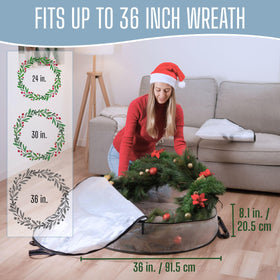 VENO wreath storage bag shows dust-proof material protecting decor