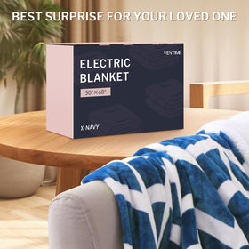 Ventimi blanket Navy on couch setup for cozy movie nights.