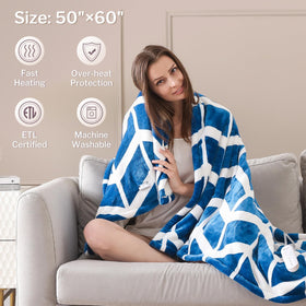 Ventimi blanket Navy premium flannel and Sherpa feel.