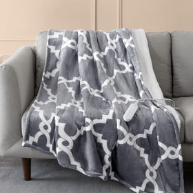 Ventimi electric heated blanket throw front view showing soft flannel texture for cozy warmth