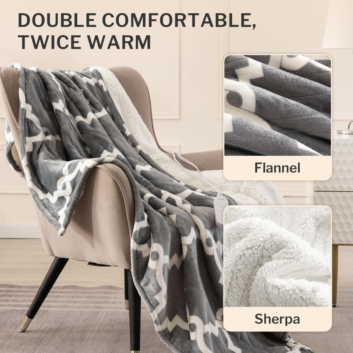 Ventimi sherpa back layer adds plush warmth for lounging sessions