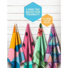 VENTURE 4TH 35x78-inch towel offers generous coverage for beach days.
