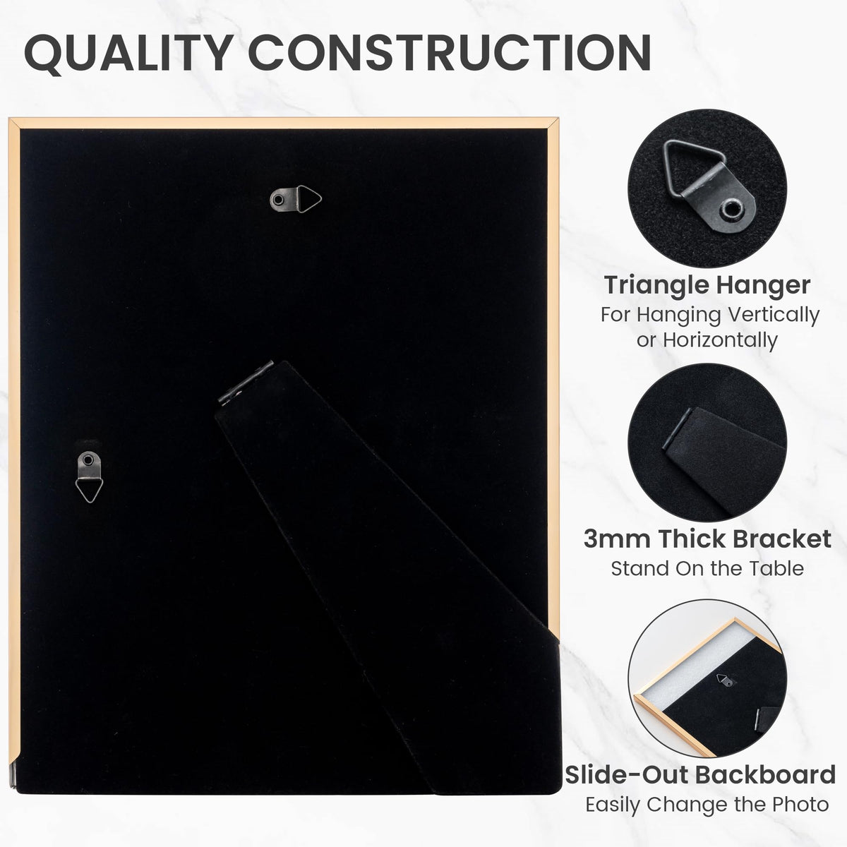 Venusmiles back design tool-free for quick photo swaps and security