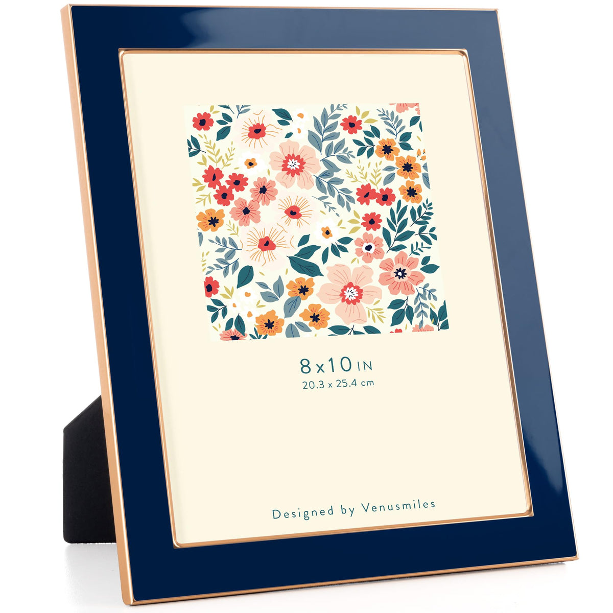 Venusmiles 8x10 enamel frame with gold edge for elegant wall or tabletop display
