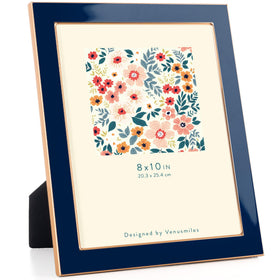 Venusmiles 8x10 enamel frame with gold edge for elegant wall or tabletop display