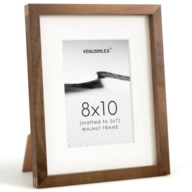 Venusmiles 8x10 walnut frame front view showcasing natural grain for a warm wall display.