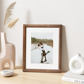 Venusmiles walnut frame side profile highlighting minimalist design for modern decor