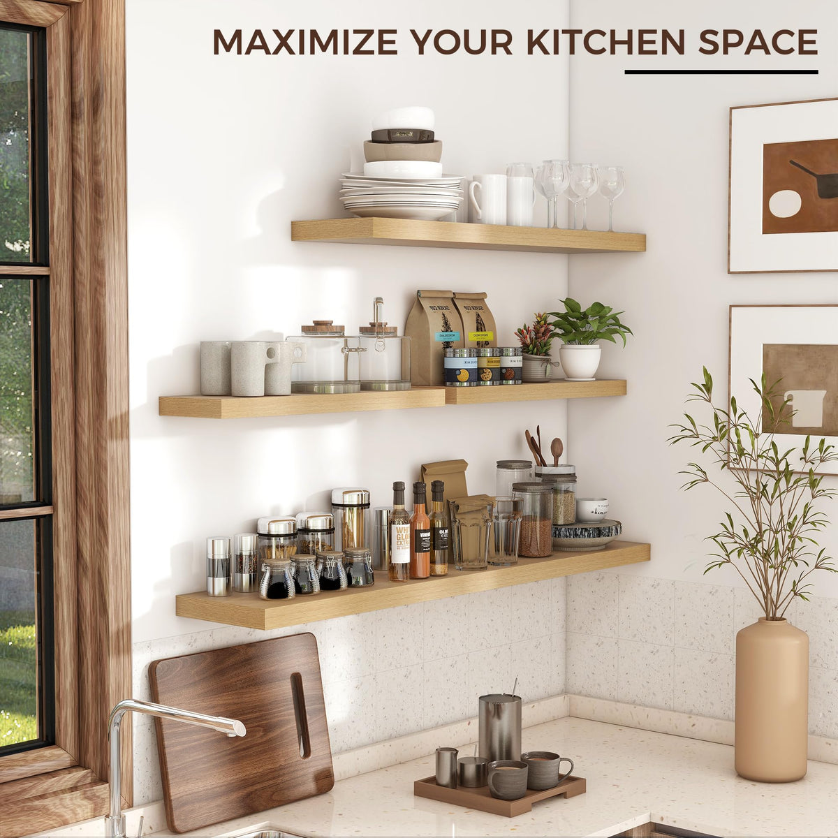 Venusmiles shelf duo in modern rustic style blending with decor