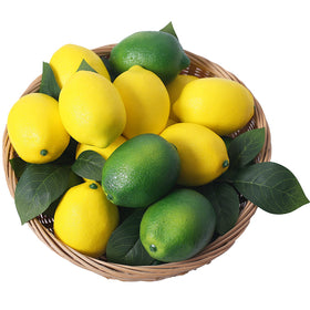 VEOAY fake lemons in a bowl for a fresh kitchen display.