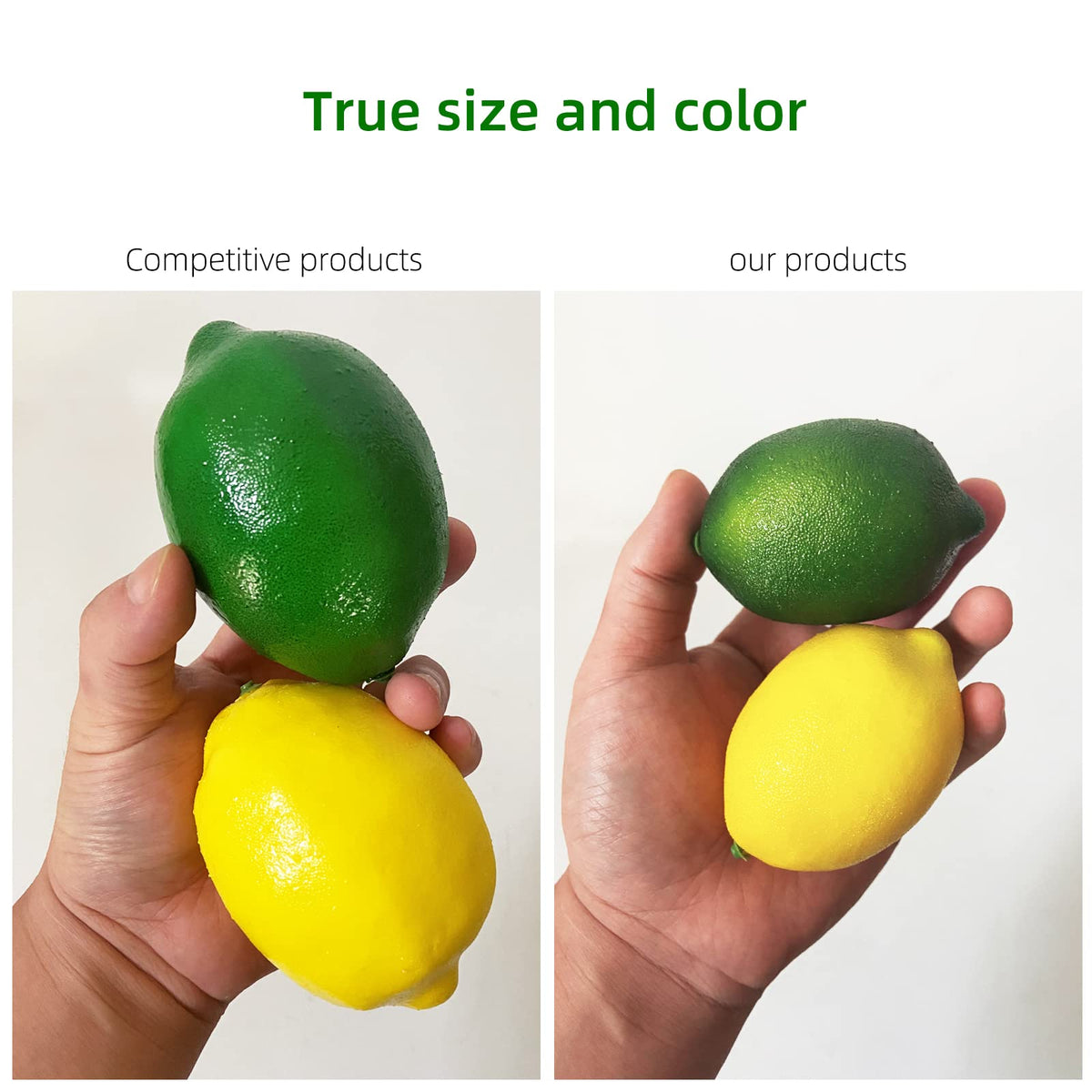 VEOAY lemon-lime varied shapes mimic natural fruit variety.
