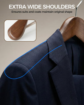 Verahaus wooden hanger with non-slip design keeps garments in place and organized.