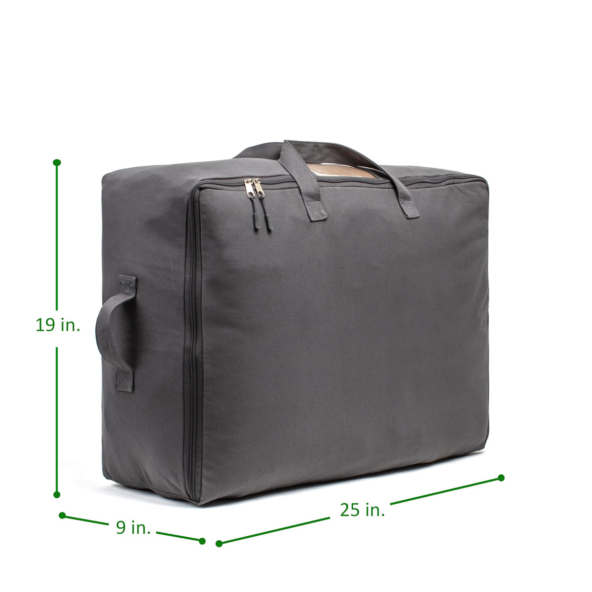 VeraMia heavy-duty 12oz canvas storage bag highlights durability for long-term use.