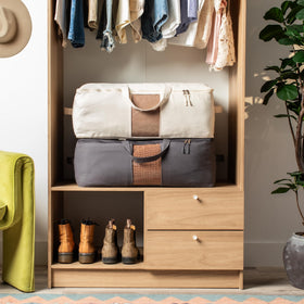 VeraMia machine-washable canvas storage simplifies cleanup after storage