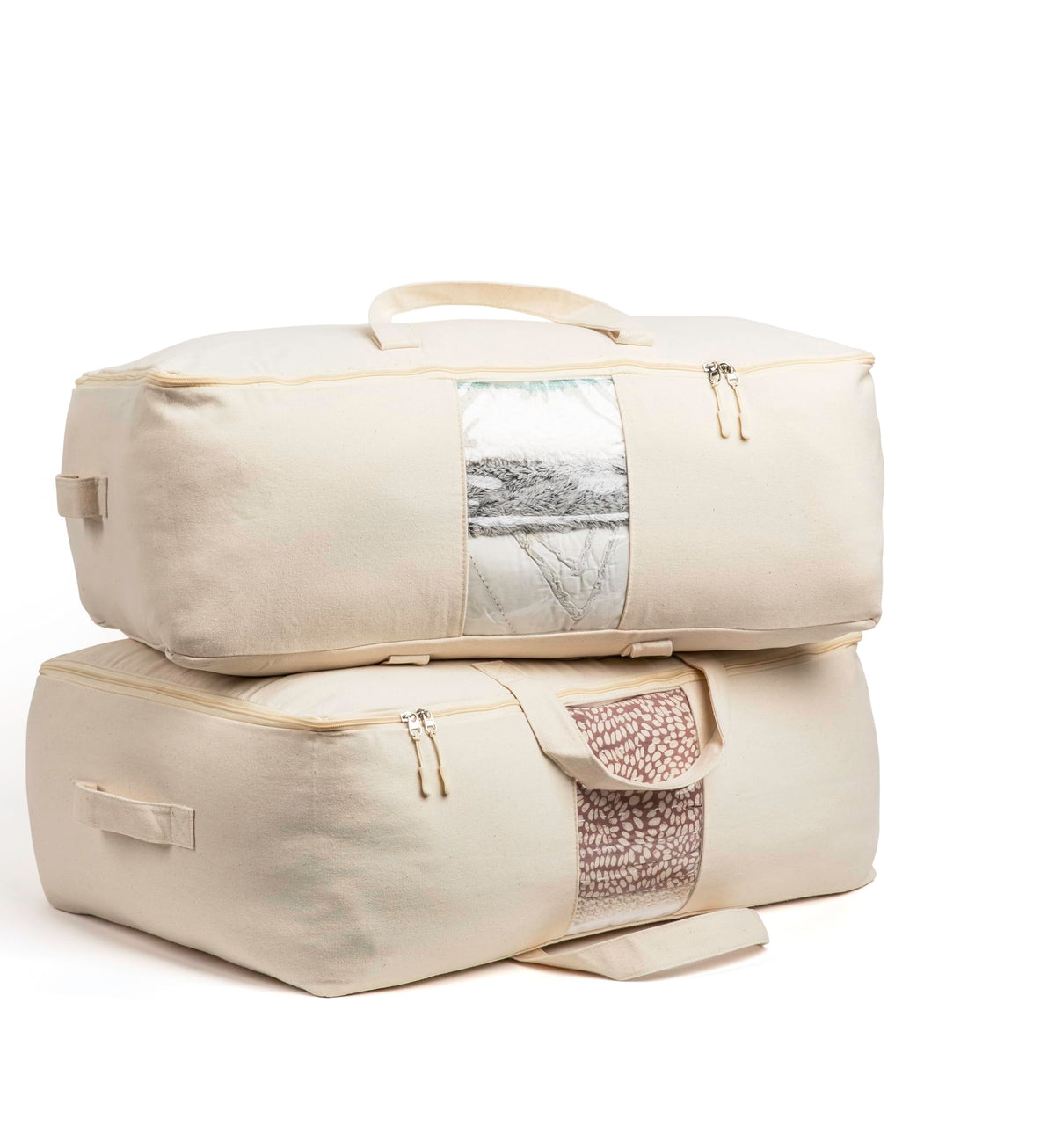 VeraMia soft canvas storage bag with zipper for bedding organization