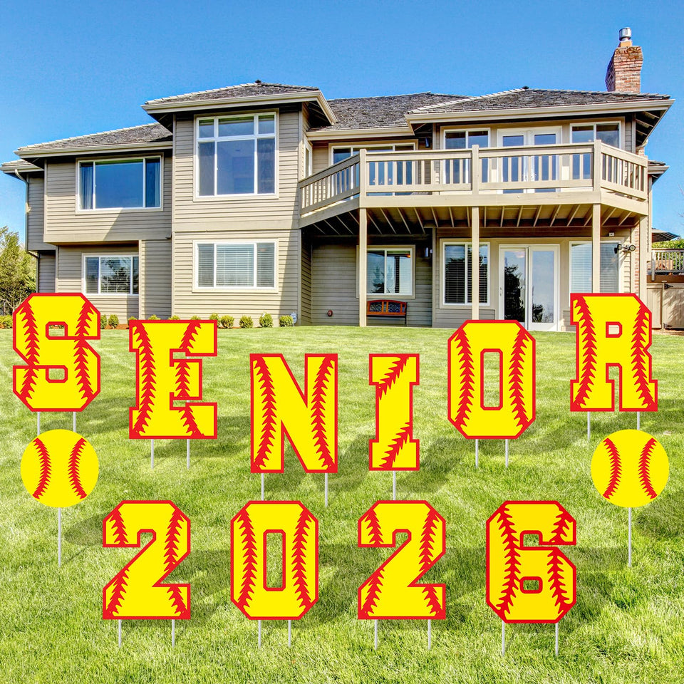 Vercraft 12-pack senior 2026 yard signs with stakes for outdoor graduation displays.