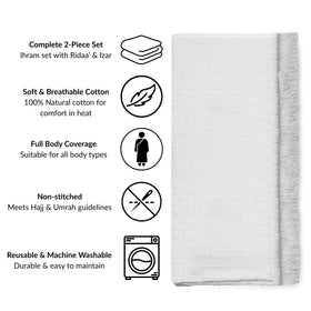 Vereeo Premium Men's Ihram Set soft skin-friendly cotton for gentle wear