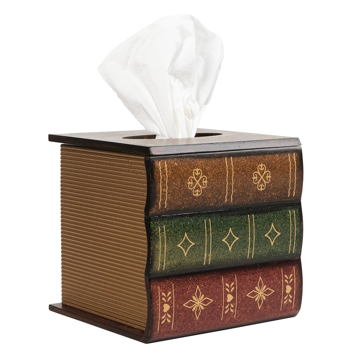 VERGOODR tissue box cover with antique book design for elegant home decor
