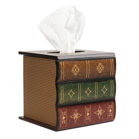 VERGOODR tissue box cover with antique book design for elegant home decor