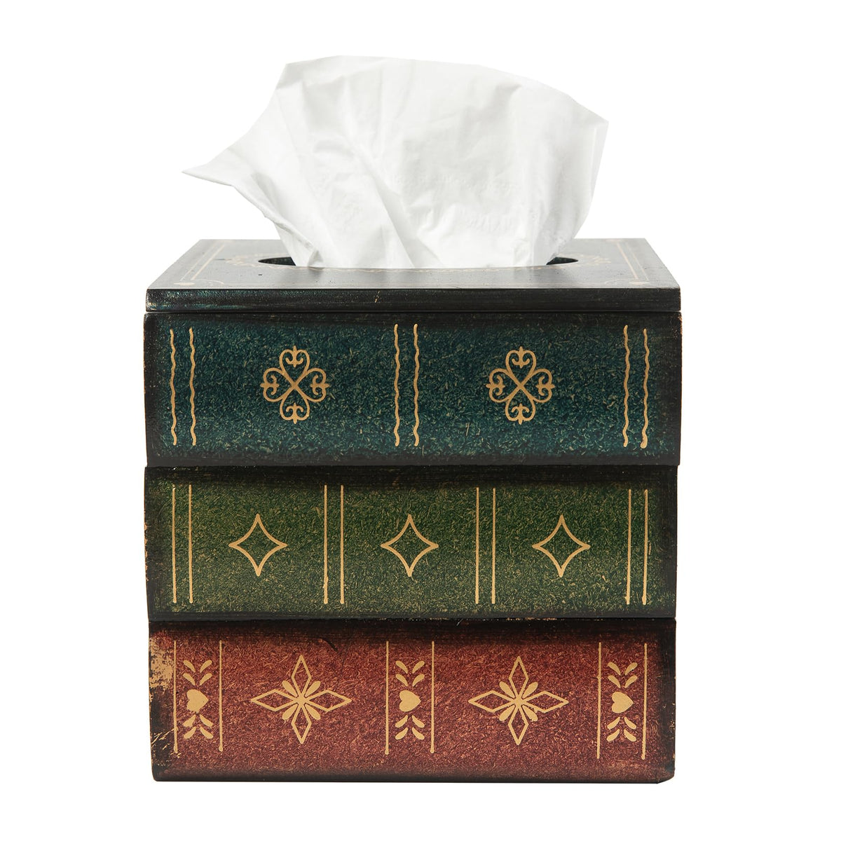 Vergoodr hand-painted book-shaped tissue holder adds retro charm and practical tissue access
