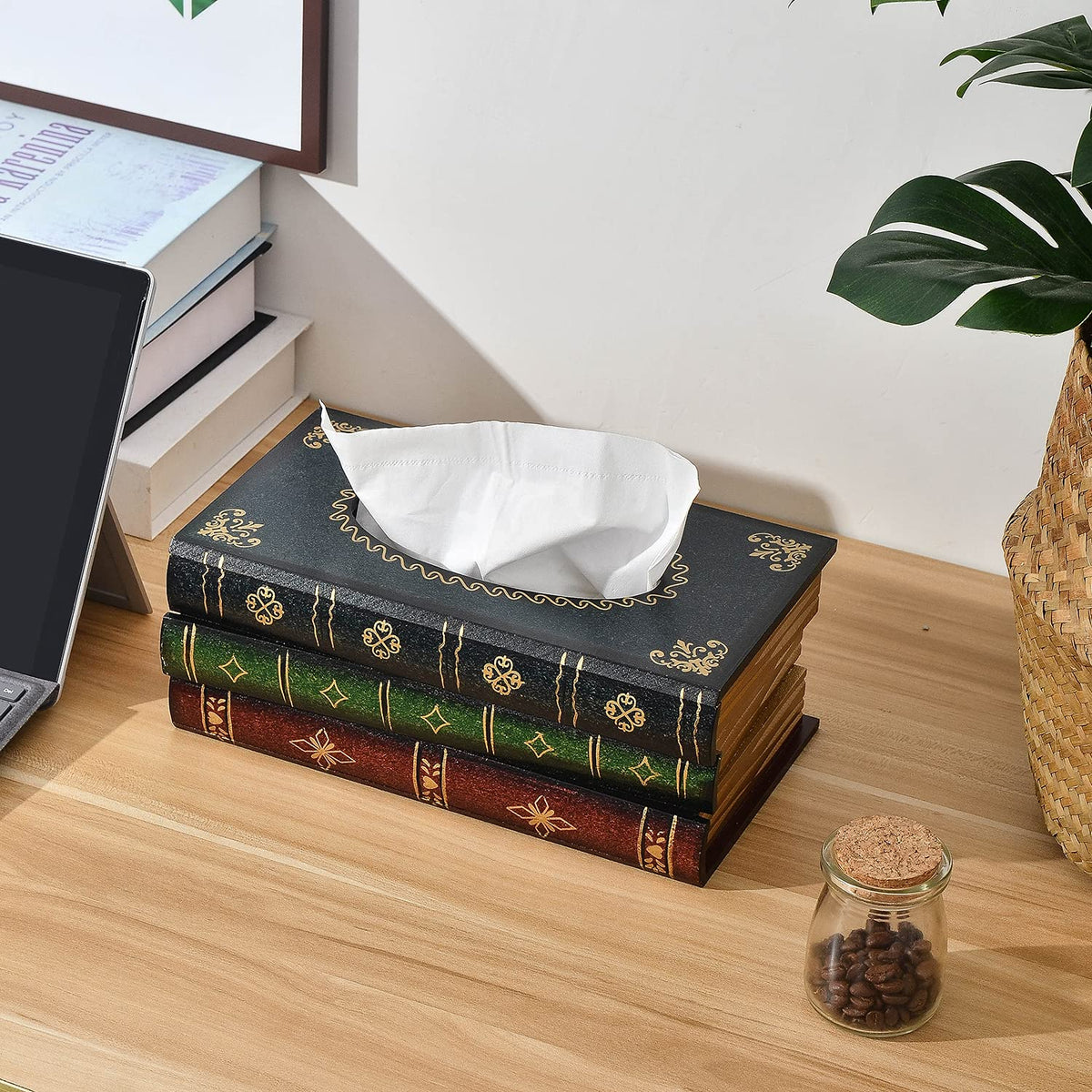 VERGOODR rectangular napkin holder enhances office or kitchen with retro elegance
