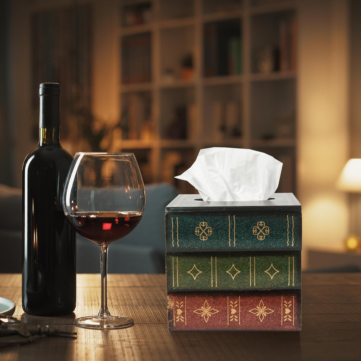 Vergoodr retro tissue dispenser for office, living room, or kitchen with easy top lift