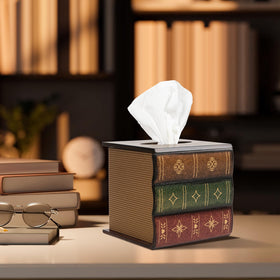 VERGOODR square tissue box top view highlights wood grain and durability