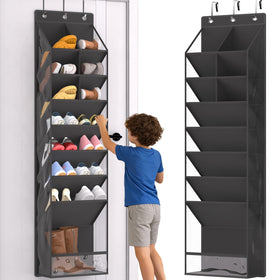 VERONLY over-the-door shoe organizer front view with deep pockets for easy storage.
