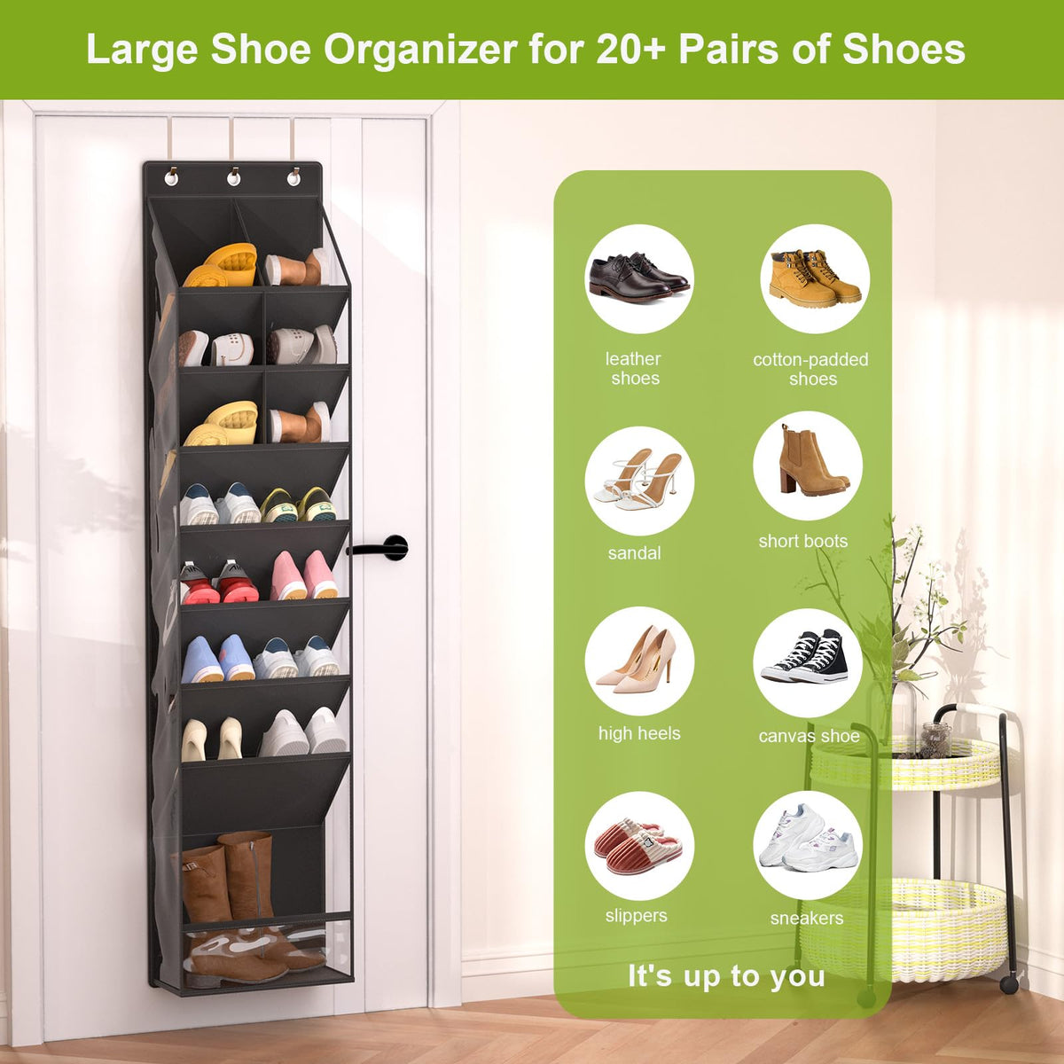VERONLY door hooks and reinforced frame enable tool-free installation.