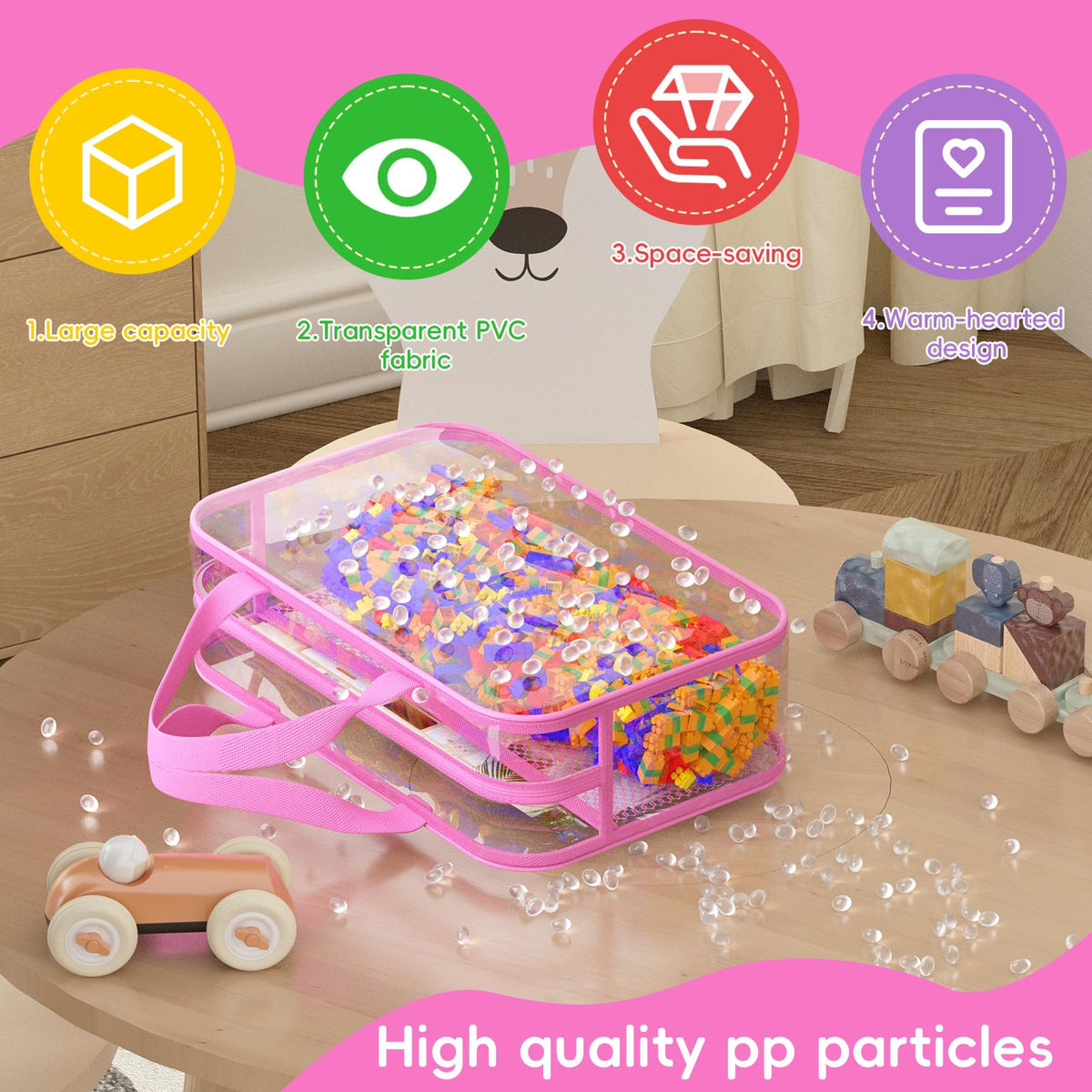 VERONLY toy storage bags with handle in travel use case