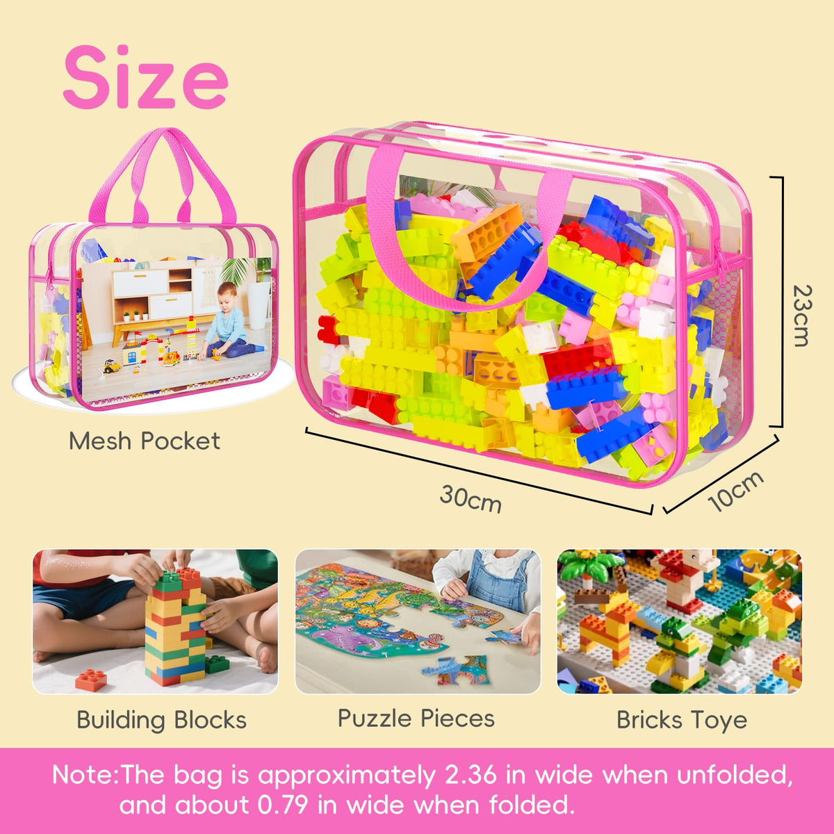 VERONLY toy storage bags zipper close-up showing durable two-way zipper
