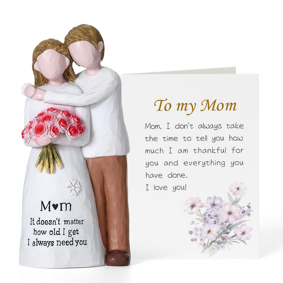 Veroola mom-son sculpture on mantel adds cozy, heartfelt decor.